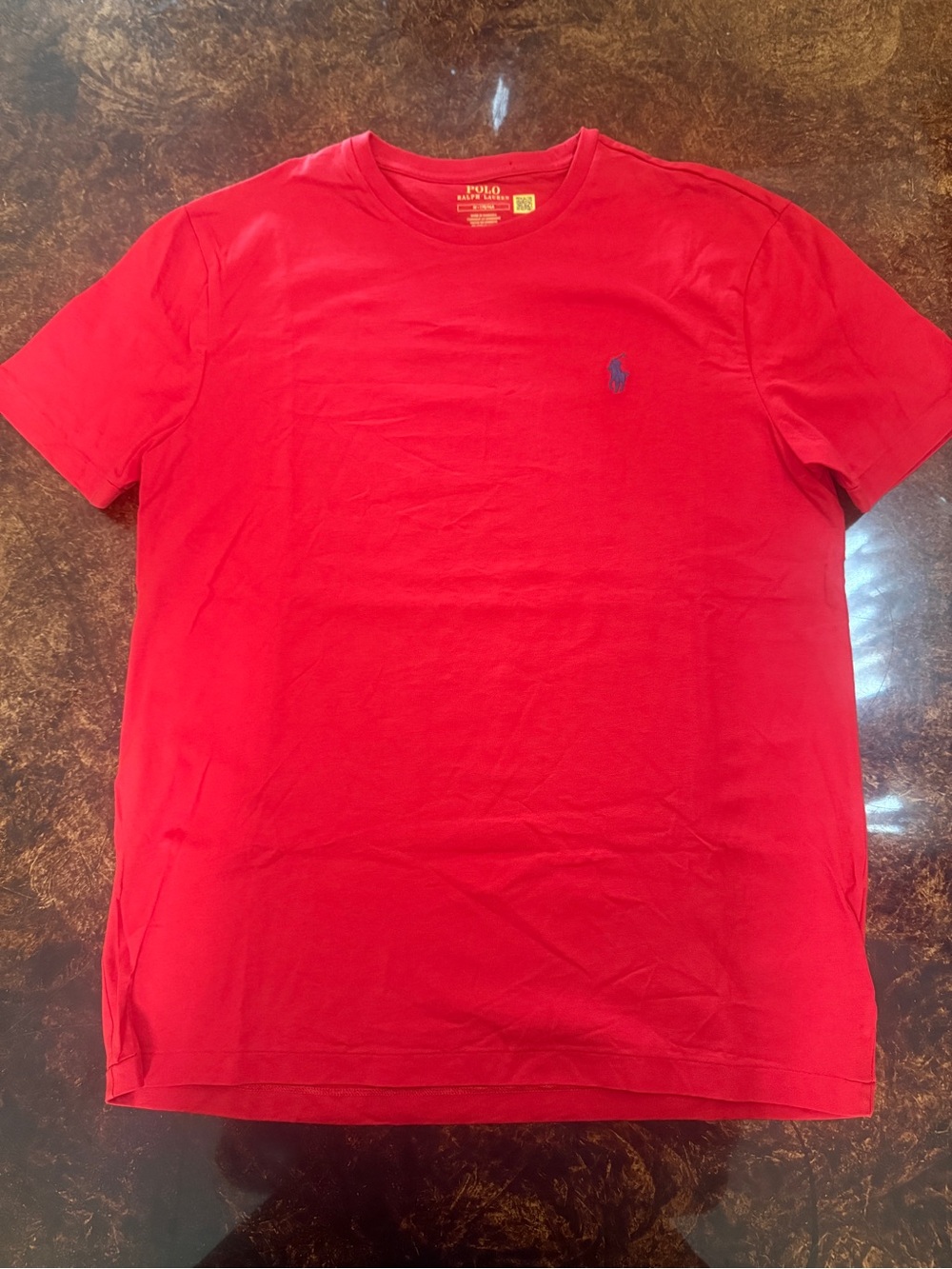 Polo by Ralph Lauren Bright Red Crewneck Tee with Embroidered Pony